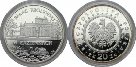 Europäische Münzen und Medaillen, Polen / Poland. Palast Lazienkach. 20 Zlotych 1995, Silber. 1 OZ. KM Y#296. Polierte Platte