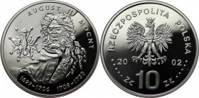 Europäische Münzen und Medaillen, Polen / Poland. August II. (1697-1706, 1709-1735). 10 Zlotych 2002, Silber. 0.42 OZ. KM Y#450. Polierte Platte