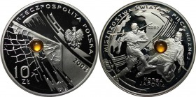 Europäische Münzen und Medaillen, Polen / Poland. Fußball WM Korea Japan. 10 Zlotych 2002, Silber. 0.42 OZ. KM Y#435. Polierte Platte
