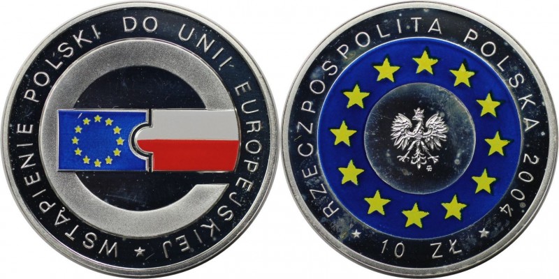 Europäische Münzen und Medaillen, Polen / Poland. European accession 2004. 10 Zl...