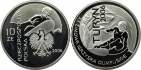 Europäische Münzen und Medaillen, Polen / Poland. XX. Olympischen Winterspiele, Turin - Snowboarder. 10 Zlotych 2006, Silber. KM 555. Polierte Platte,...