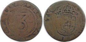 Europäische Münzen und Medaillen, Portugal. Joao IV. 3 Reis ND (1640-1656), Kupfer. KM 26. Schön