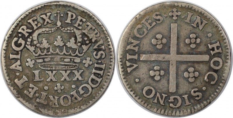 Europäische Münzen und Medaillen, Portugal. Pedro II. 80 Reis ND (1676), Silber....