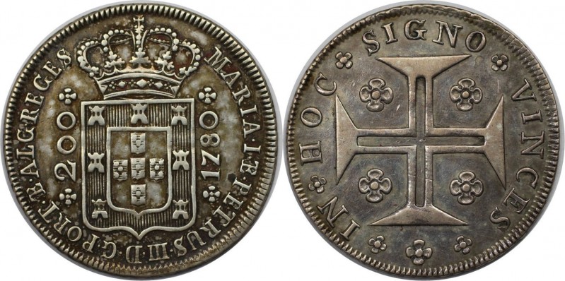 Europäische Münzen und Medaillen, Portugal. Maria I. & Pedro III. 200 Reis 1780,...