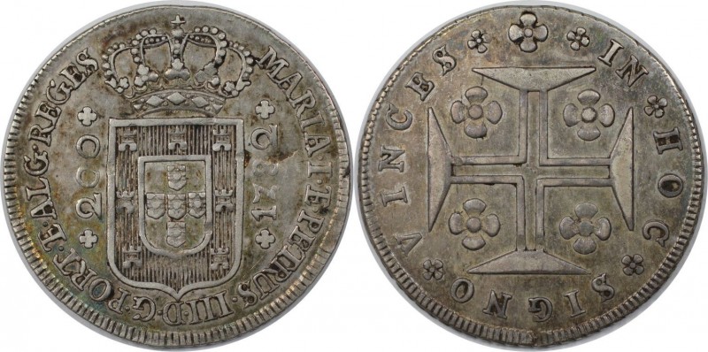 Europäische Münzen und Medaillen, Portugal. Maria I & Pedro III. 200 Reis 1782, ...