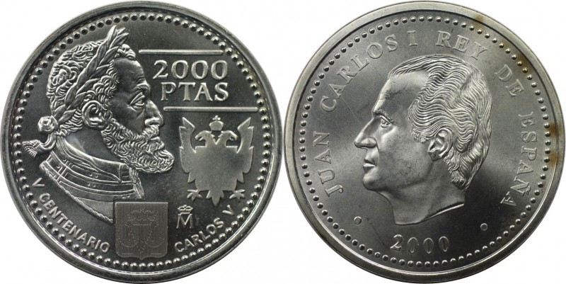 Europäische Münzen und Medaillen, Spanien / Spain. Charles V. 2000 Pesetas 2000,...