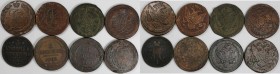 Russische Münzen und Medaillen, Lots und Samllungen Russische Münzen und Medaillen. 7 x 5 Kopeken 1760-1803, 3 Kopeken 1842. Lot von 8 münzen. Kupfer....