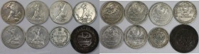 Russische Münzen und Medaillen, Lots und Samllungen Russische Münzen und Medaillen. 5 Kopeken 1911, 25 Kopeken 1877, 6 x 50 Kopeken 1925 - 1927, Lot v...