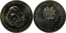 Weltmünzen und Medaillen, Armenien / Armenia. Kaukasischer Otter. 100 Dram 1997, Kupfer-Nickel. KM 71. Stempelglanz