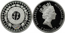 Weltmünzen und Medaillen, Australien / Australia. Olympische Spiele 2000 in Sydney - Zwei tanzende Figuren, Wassertiere. 5 Dollars 2000. 31,64 g. 0.99...