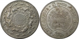 Weltmünzen und Medaillen, Ceylon. 2500 Jahre Buddhismus. 5 Rupees 1957, Silber. KM 126. Vorzüglich-stempelglanz