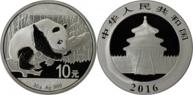 Weltmünzen und Medaillen, China. Panda. 10 Yuan 2016. Silber. 30,0 g. Polierte Platte