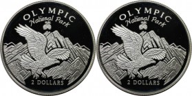 Weltmünzen und Medaillen, Cookinseln / Cook Islands. Weißkopfseeadler - Olympic National-Park. 2 Dollars 1996. 10,0 g. 0.500 Silber. 0.16 OZ. KM 280. ...