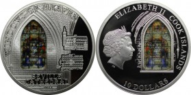 Weltmünzen und Medaillen, Cookinseln / Cook Islands. "WINDOWS OF HEAVEN" SEVILLE CATHEDRAL 10 Dollars 2011, 0.925 Silber. 50 g. 50 mm. Prooflike mit K...