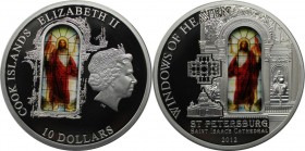 Weltmünzen und Medaillen, Cookinseln / Cook Islands. "WINDOWS OF HEAVEN" ST PETERSBURG SAINT ISAAC'S CATHEDRAL. 10 Dollars 2012, 0.925 Silber. 50 g. 5...