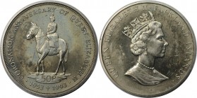 Weltmünzen und Medaillen, Falklandinseln / Falkland islands. 40. Jubiläum - Krönung von Königin Elizabeth II. 50 Pence 1993, Kupfer-Nickel. KM 43. Ste...
