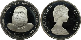 Weltmünzen und Medaillen, Fidschi / Fiji. Cakobau. 25 Dollars 1975, Silber. KM 37. Polierte Platte