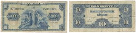 Banknoten, Deutschland / Germany. BRD: Bank Deutscher Länder (1948-1949). 10 Deutsche Mark 22.08.1949 Pick: 16a, Ro: 258, III