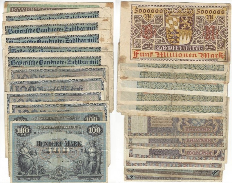 Banknoten, Deutschland / Germany, Lots und Sammlungen. Deutsche Länderbanknoten:...
