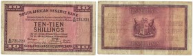 Banknoten, Südafrika / South Africa. 10 Shillings 1941. Pick 82d. III