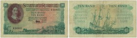Banknoten, Südafrika / South Africa. 10 Rand ND (1961). Erste Zeilen mit Banknamen und Wert in Afrikaans. Pick 107a. II
