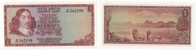 Banknoten, Südafrika / South Africa. 1 Rand 1966. Erste Zeilen mit Bankname und Wert in Englisch. Pick 109a. I