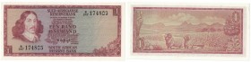 Banknoten, Südafrika / South Africa. 1 Rand 1973. Erste Zeilen mit Bankname und Wert in Afrikaans. Pick 116a. I