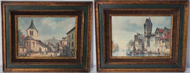 Kunst und Antiquitäten / Art and antiques. Lot von 2 Gemälden. Reproduktion des ...