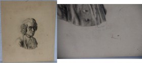 Kunst und Antiquitäten / Art and antiques. Grafiken. Frankreich. Büste unter Signatur und Datum 1841. 38 x 32 cm. Papiert. Ungerahmt