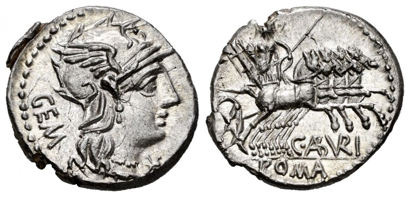 Aburius. Denarius. 134 BC. Rome. (Ffc-89). (Craw-244/1). (Cal-61). Anv.: Head of...