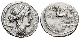 Plautius. P. Plautius Hypseus. Denarius. 60 BC. Rome. (Ffc-997). (Craw-420/2a). (Cal-1126). Anv.: P. YPSAE. S.C. before bust ofLeuconoe draped right, ...