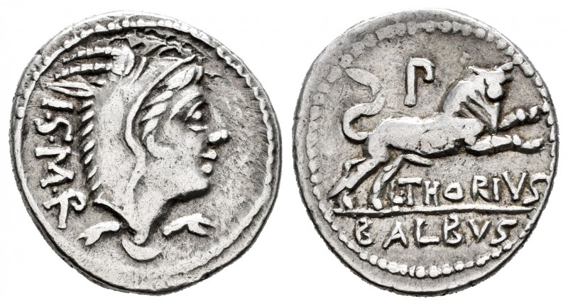 Thorius. L. Thorius Balbus. Denarius. 105 BC. Norte de Italia. (Ffc-1141). (Craw...