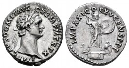 Domitian. Denarius. 90 AD. Rome. (Spink-2734). (Ric-147). (Ch-261). Anv.: IMP CAES DOMIT AVG GERM PM TR P X. Laureate head right. Rev.: IMP XXI COS XV...