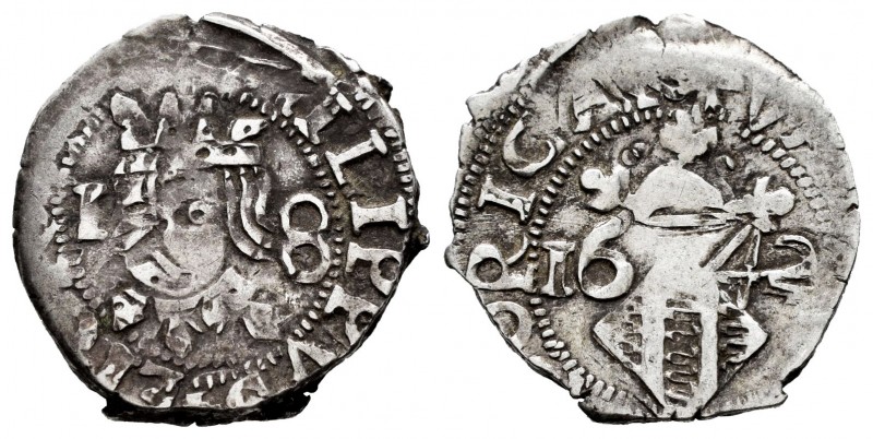 Philip IV (1621-1665). Dieciocheno. 1642. Valencia. (Cal-818). Ag. 2,16 g. VF. E...