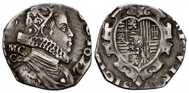 Philip IV (1621-1665). 1 tari. 1622. Naples. MC/C. (Vti-319). Ag. 3,71 g. VF. Es...