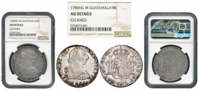 Charles III (1759-1788). 8 reales. 1786. Guatemala. M. (Cal-1017). Ag. 26,85 g. Very rare. Slabbed by NGC as AU DETAILS. Cleaned. NGC-AU. Est...1500,0...