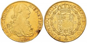 Charles IV (1788-1808). 8 escudos. 1806. México. TH. (Cal-1651). (Cal onza-1042). Au. 26,84 g. Metal test. Almost VF/Choice VF. Est...1350,00. 

SPANI...