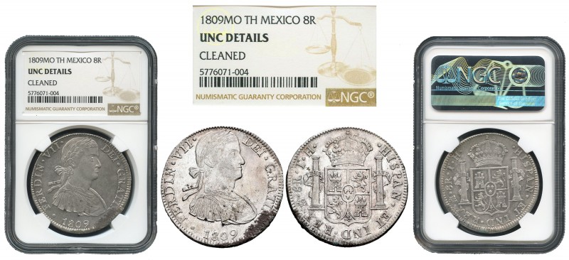 Ferdinand VII (1808-1833). 8 reales. 1809. México. TH. (Cal-1310). Ag. 26,98 g. ...