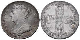 Great Britain. Anna. 1/2 crown. 1703. VIGO. (Km-518.2). Ag. 14,89 g. Silver mint taken to the Spaniards in Vigo Bay. Choice VF. Est...400,00. 

SPANIS...