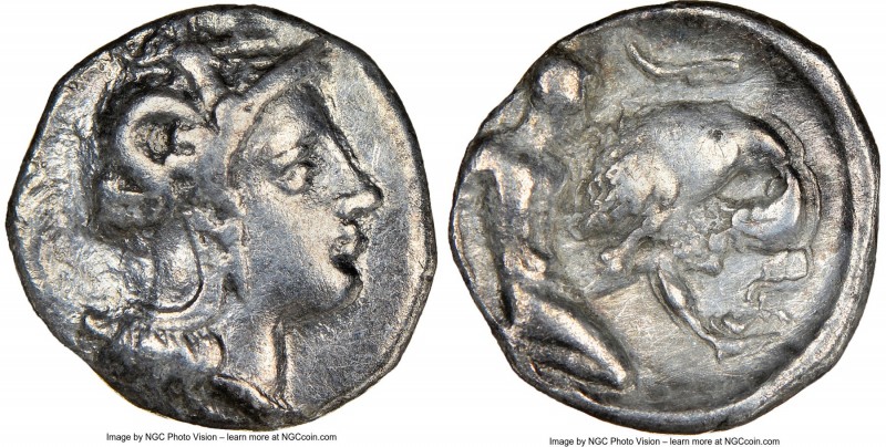 CALABRIA. Tarentum. Ca. 380-280 BC. AR diobol (12mm, 3h). NGC VF, brushed. Ca. 3...