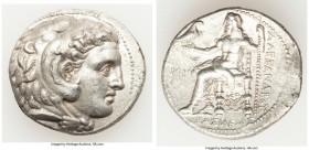 MACEDONIAN KINGDOM. Alexander III the Great (336-323 BC). AR tetradrachm (25mm, 16.93 gm, 1h). Choice AU, bent, scuff. Posthumous issue of Babylon, un...
