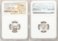 MACEDONIAN KINGDOM. Alexander III the Great (336-323 BC). AR drachm (18mm, 12h). NGC AU. Posthumous issue of Abydus (?), ca. 310-297 BC. Head of Herac...