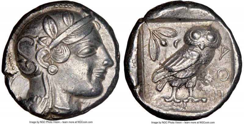 ATTICA. Athens. Ca. 455-440 BC. AR tetradrachm (23mm, 17.13 gm, 5h). NGC Choice ...