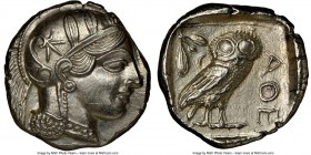 ATTICA. Athens. Ca. 440-404 BC. AR tetradrachm (24mm, 17.19 gm, 10h). NGC MS 5/5 - 4/5, brushed. Mid-mass coinage issue. Head of Athena right, wearing...