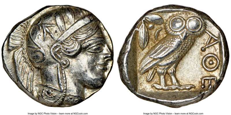 ATTICA. Athens. Ca. 440-404 BC. AR tetradrachm (25mm, 17.21 gm, 7h). NGC Choice ...