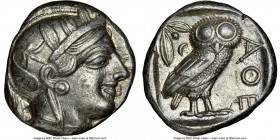 ATTICA. Athens. Ca. 440-404 BC. AR tetradrachm (23mm, 17.18 gm, 9h). NGC AU 5/5 - 5/5. Mid-mass coinage issue. Head of Athena right, wearing crested A...