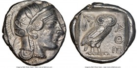 ATTICA. Athens. Ca. 440-404 BC. AR tetradrachm (25mm, 17.17 gm, 4h). NGC AU 5/5 - 4/5. Mid-mass coinage issue. Head of Athena right, wearing crested A...