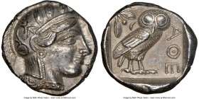 ATTICA. Athens. Ca. 440-404 BC. AR tetradrachm (24mm, 17.19 gm, 4h). NGC AU 5/5 - 4/5. Mid-mass coinage issue. Head of Athena right, wearing crested A...