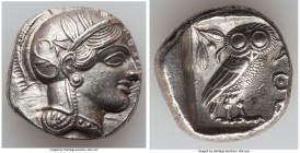 ATTICA. Athens. Ca. 440-404 BC. AR tetradrachm (24mm, 17.15 gm, 7h). Choice XF. Mid-mass coinage issue. Head of Athena right, wearing crested Attic he...