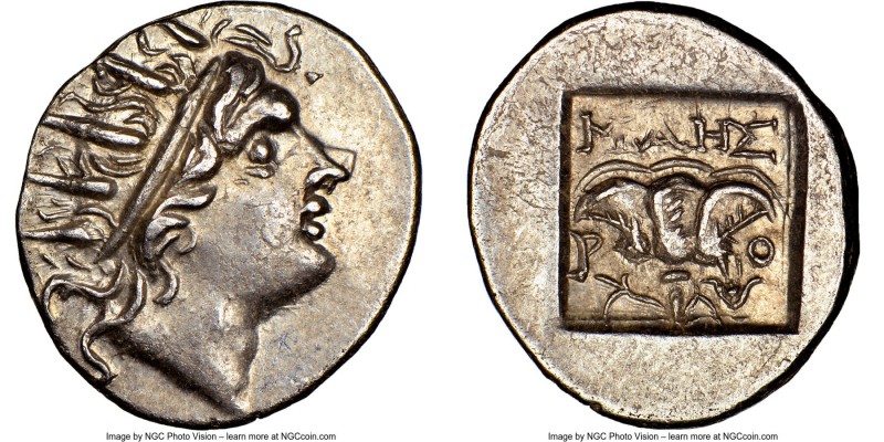 CARIAN ISLANDS. Rhodes. Ca. 88-84 BC. AR drachm (16mm, 11h). NGC Choice AU. Plin...
